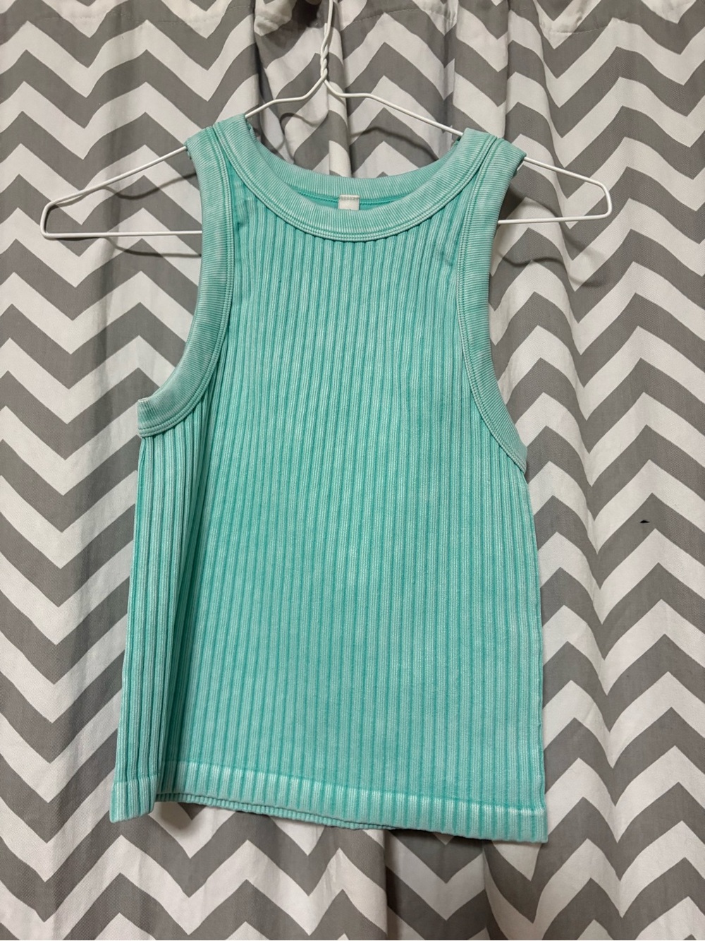 Ribbed Mint Green Tank Top - Women's Sleeveless Knit